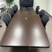 12ft Espresso Boat Shaped Boardroom Table